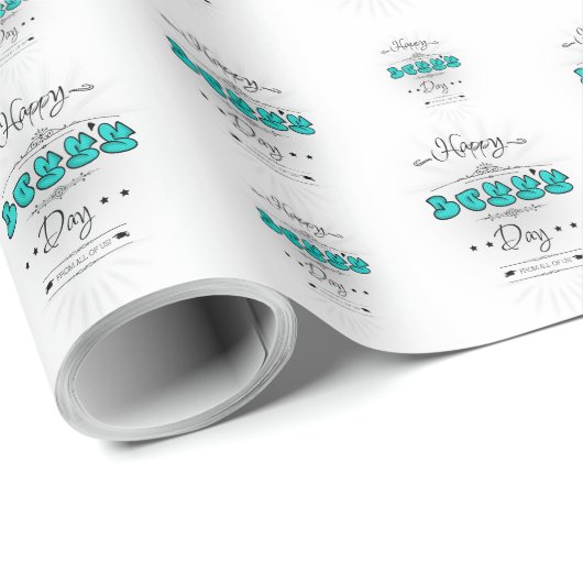 Happy Boss Day Cadeaupapier (Rol Hoek)