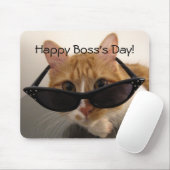 Happy Boss Day - Cool Cat in Sunglazen Mousepad Muismat (Met muis)