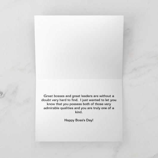 Happy Boss Day Kaart (Binnen)