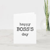 Happy Boss Day Minimalistische Kaart (Voorkant)
