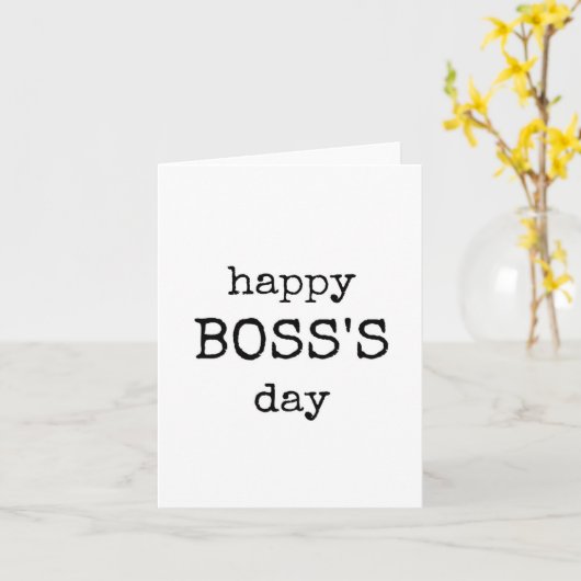 Happy Boss Day Minimalistische Kaart (Gele Bloem)
