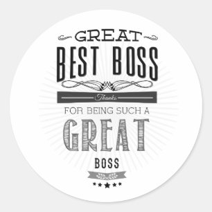Happy Boss Day Ronde Sticker