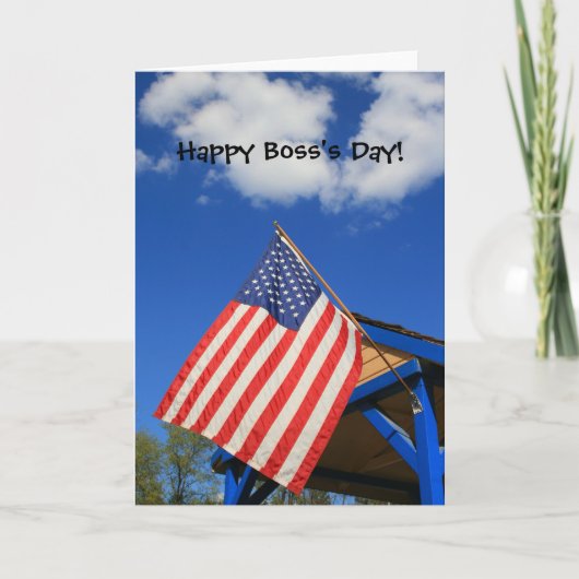 Happy Boss's Day American Flag wenskaart Kaart (Voorkant)