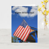 Happy Boss's Day American Flag wenskaart Kaart (Gele Bloem)