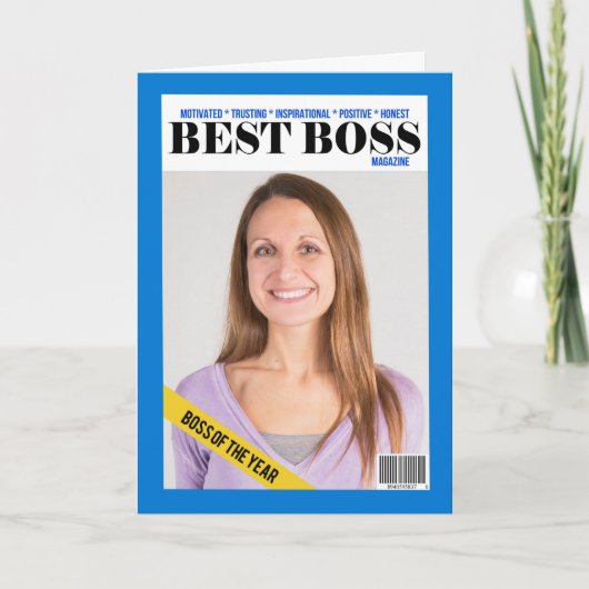 Happy Boss's Day Best Boss Magazine Custom Photo Feestdagen Kaart (Voorkant)