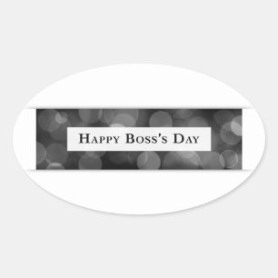 Happy Boss's Day (bokeh) Ovale Sticker