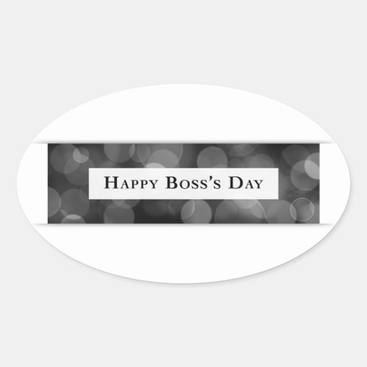Happy Boss's Day (bokeh) Ovale Sticker (Voorkant)