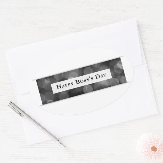 Happy Boss's Day (bokeh) Ovale Sticker (Envelop)
