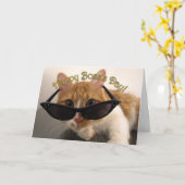 Happy Boss's Day - Cool Cat met zonnebril Kaart (Gele Bloem)