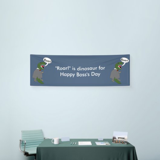 Happy Boss's Day Dinosaur Funny Mannelijk Personal Spandoek (Beurs)