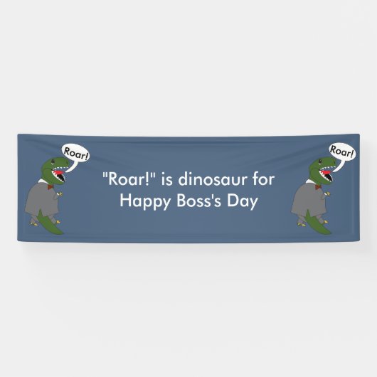 Happy Boss's Day Dinosaur Funny Mannelijk Personal Spandoek (Horizontaal)