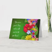 Happy Boss's Day for vrouw baas met bloemen Kaart (Voorkant)