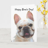 Happy Boss's Day French Bulldog greeting card Kaart (Gele Bloem)