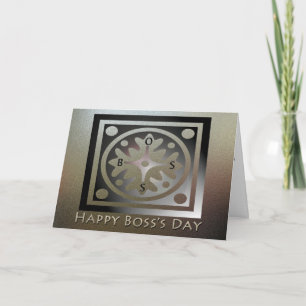 Happy Boss's Day Golden Classic Design Kaart