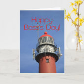 Happy Boss's Day Lighthouse Kaart (Gele Bloem)