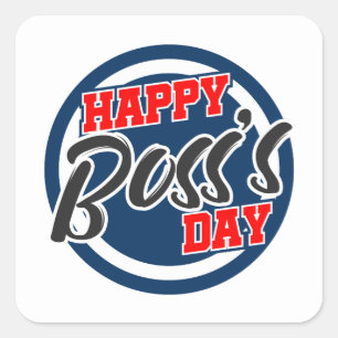 Happy Boss's Day Manager Medewerker Mannen Vrouwen Vierkante Sticker