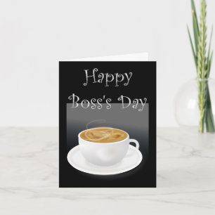 Happy Boss's Day met cappuccino en aangepaste teks Kaart