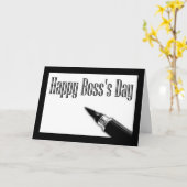 Happy Boss's Day met pen penpunt kalligrafie pen Kaart (Gele Bloem)