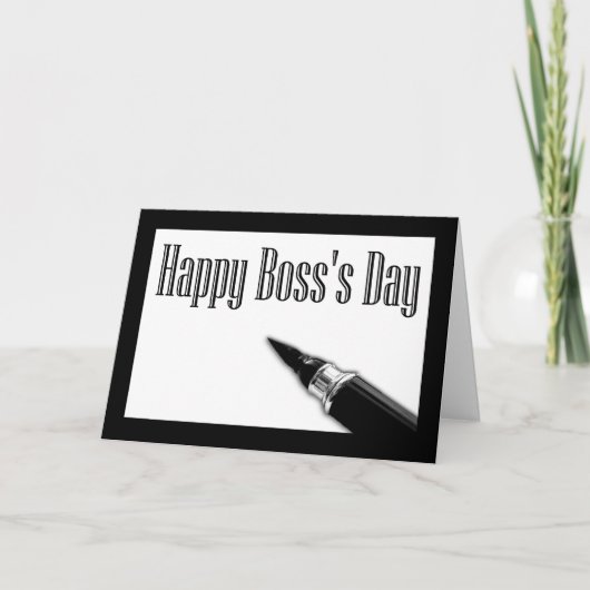 Happy Boss's Day met pen penpunt kalligrafie pen Kaart (Voorkant)