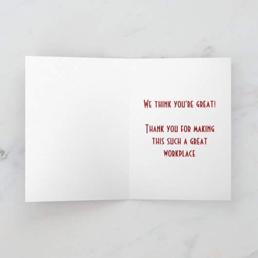 Happy Boss's Day met robot en aangepaste tekst Kaart (Binnen)