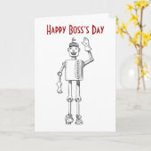 Happy Boss's Day met robot en aangepaste tekst Kaart (Gele Bloem)