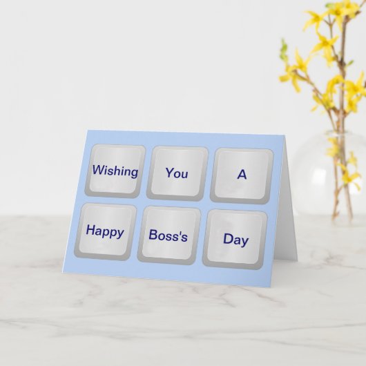 Happy Boss's Day met toetsenbord en aangepaste tek Kaart (Gele Bloem)