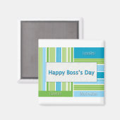 Happy Boss's Day Stripes Magneet (Voorkant / Achterkant)
