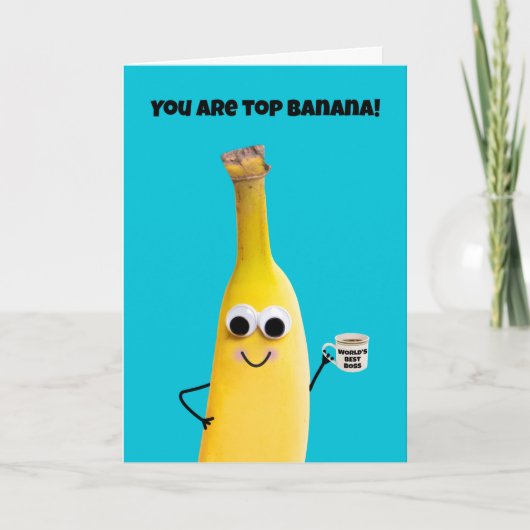 Happy Boss's Day Top Banana Humor Feestdagen Kaart (Voorkant)