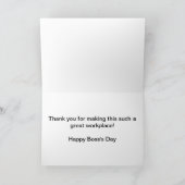 Happy Boss's Day van personeel met aangepaste teks Kaart (Binnen)
