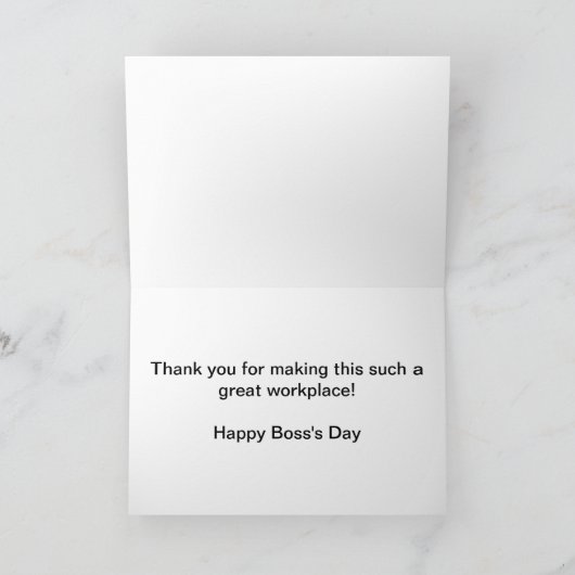 Happy Boss's Day van personeel met aangepaste teks Kaart (Binnen)