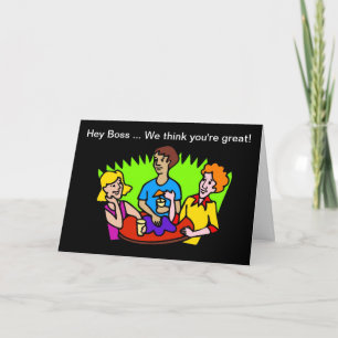 Happy Boss's Day van personeel met aangepaste teks Kaart