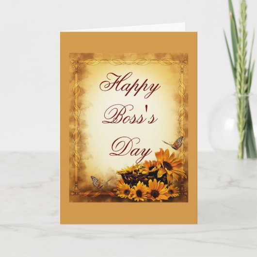 Happy Boss's Day voor baas met zonnebloemen Kaart (Voorkant)