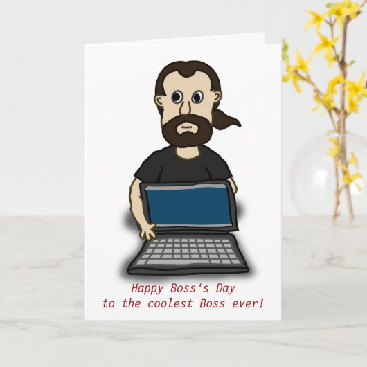 Happy Boss's Day voor de coolste baas ooit Kaart (Gele Bloem)