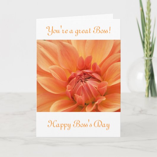 Happy Boss's Day voor vrouw baas met bloem Kaart (Voorkant)