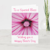 Happy Boss's Day voor vrouw baas met bloem Kaart (Voorkant)