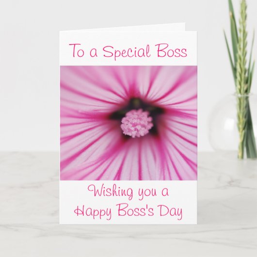 Happy Boss's Day voor vrouw baas met bloem Kaart (Voorkant)