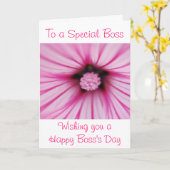 Happy Boss's Day voor vrouw baas met bloem Kaart (Gele Bloem)