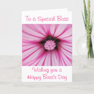 Happy Boss's Day voor vrouw baas met bloem Kaart