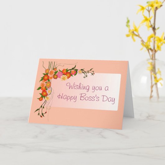 Happy Boss's Day voor vrouw baas met bloemen Kaart (Gele Bloem)