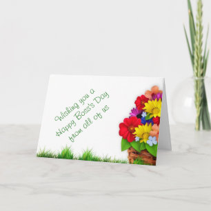 Happy Boss's Day voor vrouw baas met bloemen Kaart