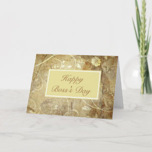 Happy Boss's Day voor vrouw baas met bloemen Kaart