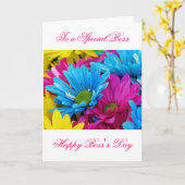 Happy Boss's Day voor vrouw baas met bloemen Kaart (Gele Bloem)