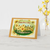 Happy Boss's Day voor vrouw baas met zonnebloemen Kaart (Gele Bloem)