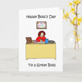 Happy Boss's Day voor Vrouw Boss Kaart (Gele Bloem)