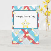 Happy Boss's Day Wenskaart met sterren Kaart (Gele Bloem)