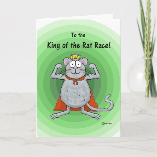 Happy Boss's Day Whimsical Rat Race King Kaart (Voorkant)