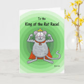 Happy Boss's Day Whimsical Rat Race King Kaart (Gele Bloem)