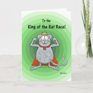 Happy Boss's Day Whimsical Rat Race King Kaart