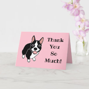 Happy Boston Terrier bedankt jullie zo veel groet Kaart
