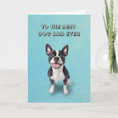 Happy Boston Terrier Beste Hond Papa Vaderdag Kaart (Voorkant)